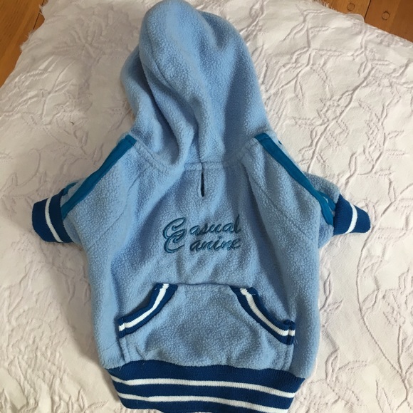 CASUAL CANINE Blue Fleece Sport Dog Jacket, small - Picture 2 of 5